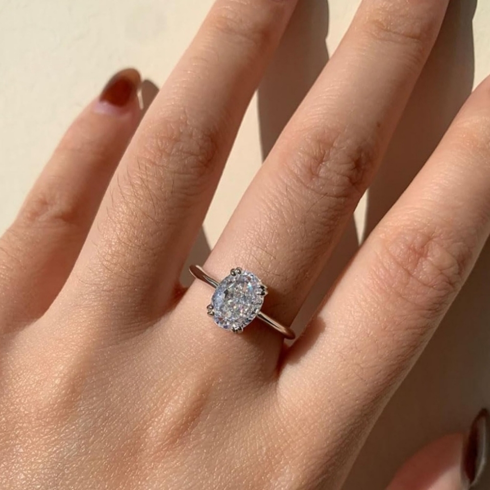 2.5CT 925 sterling silver engagement/promise ring size 7